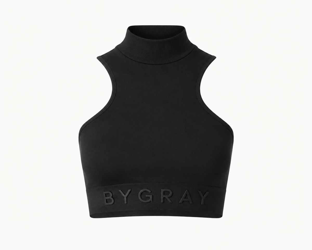 BYGRAY Black Relief Crop Top